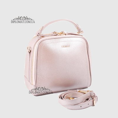 Сумка Сундук женская Кожаная TERGAN 79135  TAUPE PERLA MIMOZA Пудра