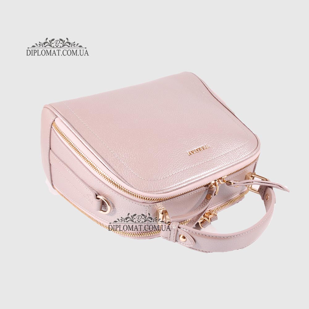 Сумка Сундук женская Кожаная TERGAN 79135  TAUPE PERLA MIMOZA Пудра