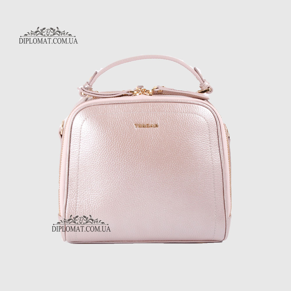 Сумка Сундук женская Кожаная TERGAN 79135  TAUPE PERLA MIMOZA Пудра