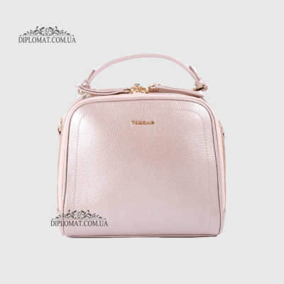 Сумка Сундук женская Кожаная TERGAN 79135  TAUPE PERLA MIMOZA Пудра