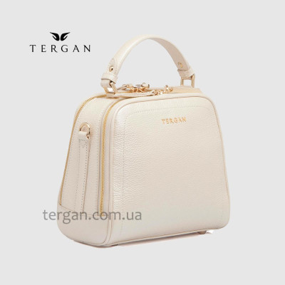 Сумка Сундук женская Кожаная TERGAN 79135  BEJ PERLA MIMOZA Белый