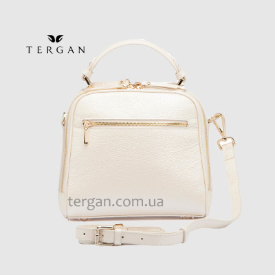 Сумка Сундук женская Кожаная TERGAN 79135  BEJ PERLA MIMOZA Белый