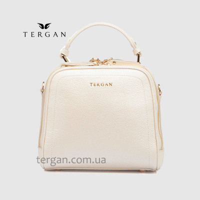 Сумка Сундук женская Кожаная TERGAN 79135  BEJ PERLA MIMOZA Белый