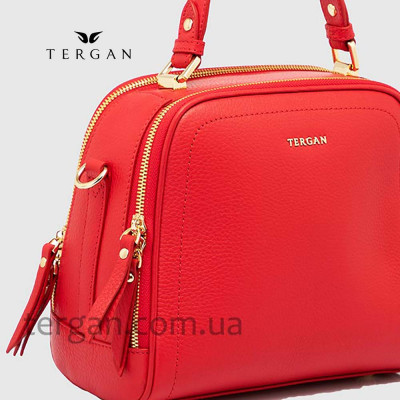 Сумка Сундук женская Кожаная TERGAN 79135  KIRMIZI FLOATER Красный/Розовый