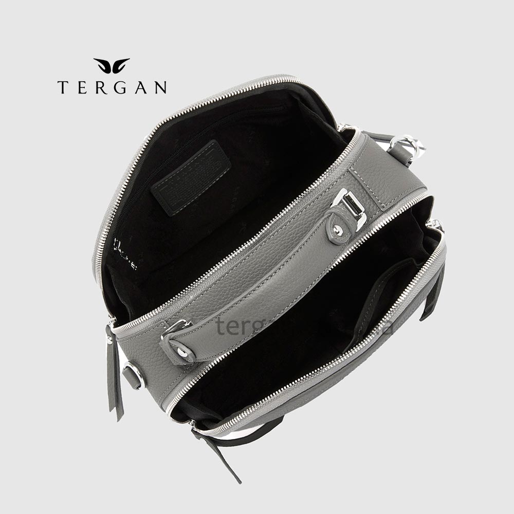 Сумка Сундук женская Кожаная TERGAN 79135  GRI FLOATER Чр