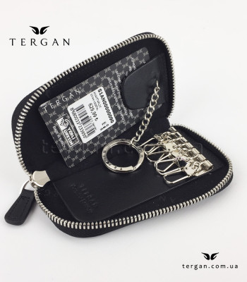 Ключница TERGAN 090 Кожаная на металлической молнииSIYAH VEGETAL Черный