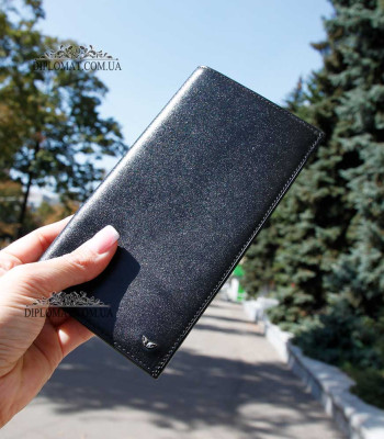 Портмоне для документов и карточек TERGAN 1340 Кожаное С отделением для телефонаSIYAH RUSTIC Черный