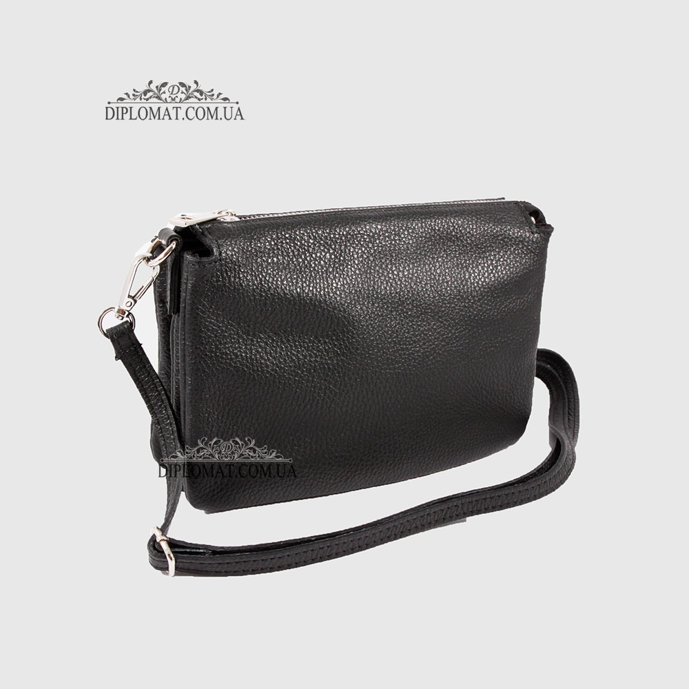 Сумка Женская Кожаная EMANUELA FERRETTI 85032 Ремень через плечо BLACK floater Черный