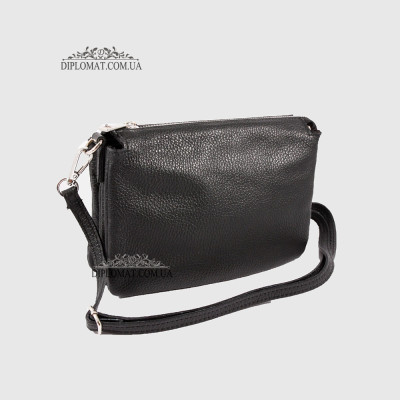 Сумка Женская Кожаная EMANUELA FERRETTI 85032 Ремень через плечо BLACK floater Черный
