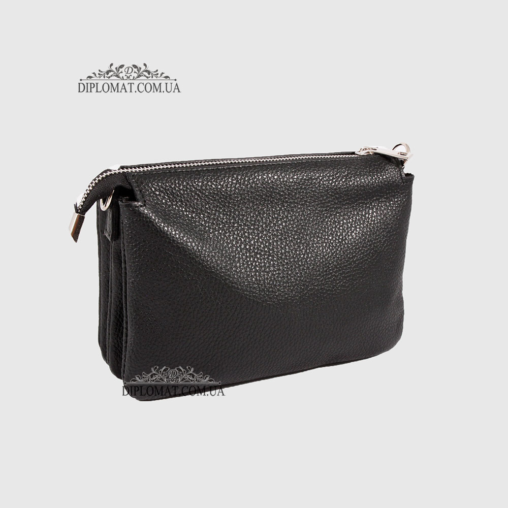 Сумка Женская Кожаная EMANUELA FERRETTI 85032 Ремень через плечо BLACK floater Черный