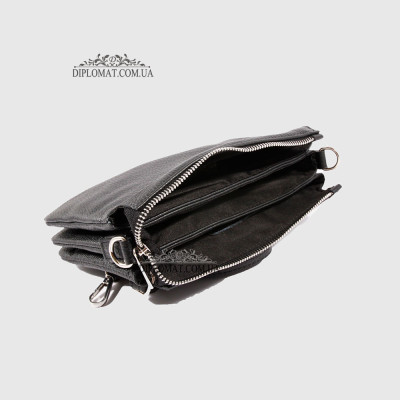Сумка Женская Кожаная EMANUELA FERRETTI 85032 Ремень через плечо BLACK floater Черный