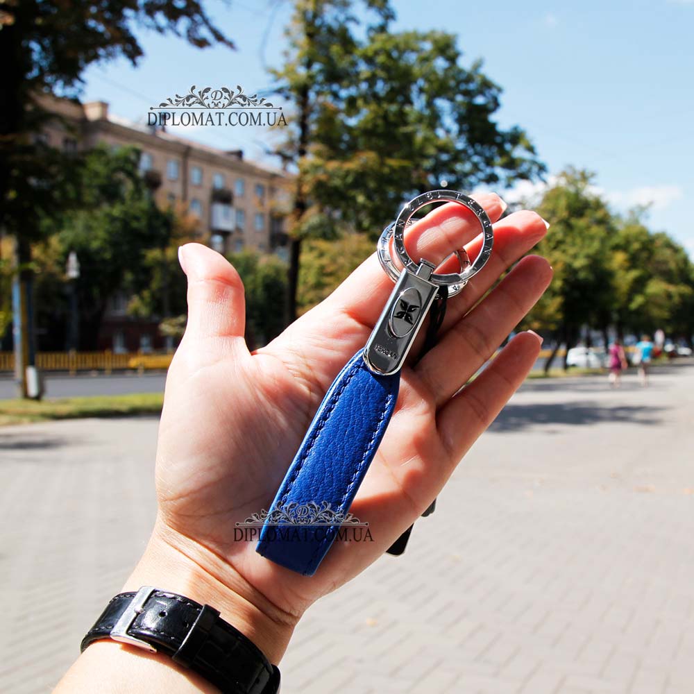 Брелок Кожаный TERGAN 0235 Два кольца SAKS MAVI FLOATER Синий Синий
