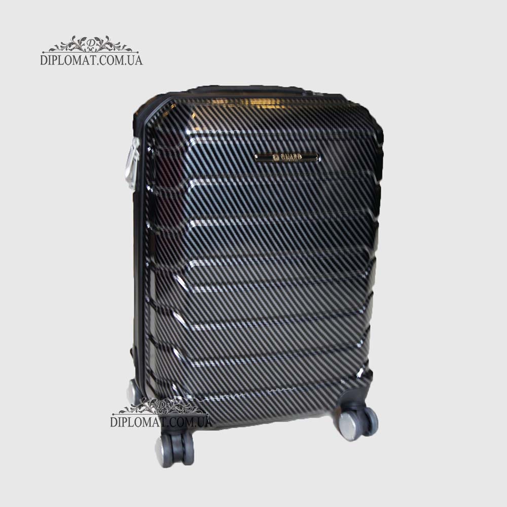 Чемодан поликарбонат на колесах GUARD 010603 CARBON BLACK Черный Маленький 21*50*33 cm 2,47 кг