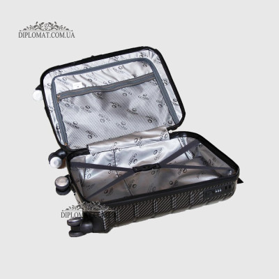 Чемодан поликарбонат на колесах GUARD 010603 CARBON BLACK Черный Маленький 21*50*33 cm 2,47 кг
