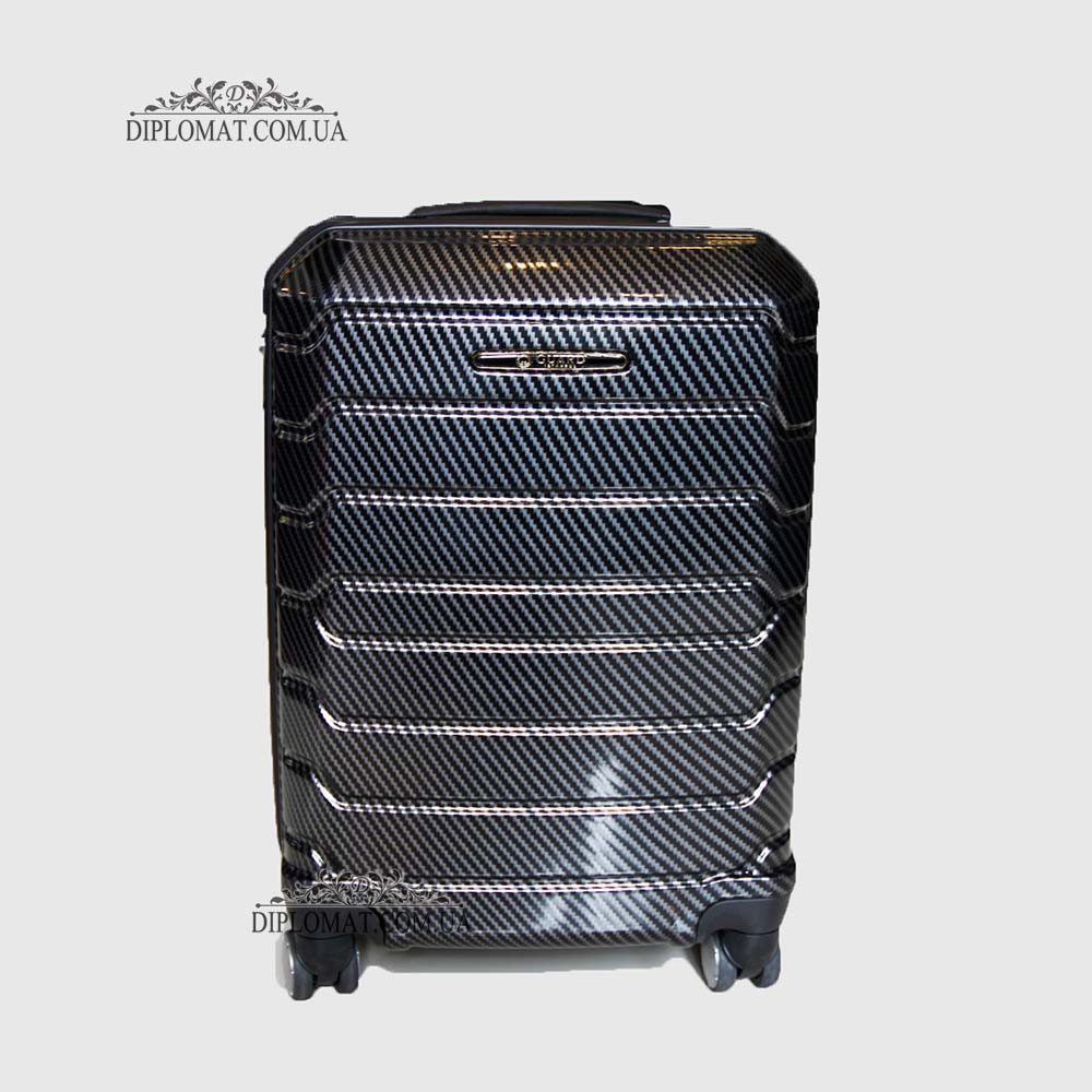 Чемодан поликарбонат на колесах GUARD 010603 CARBON BLACK Черный Маленький 21*50*33 cm 2,47 кг