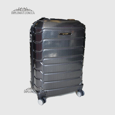 Чемодан поликарбонат на колесах GUARD 010603 CARBON BLACK Черный Средний 25*65*41cm 3,41 кг