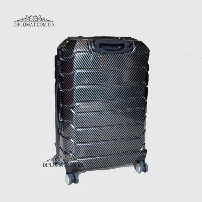 Чемодан поликарбонат на колесах GUARD 010603 CARBON BLACK Черный Средний 25*65*41cm 3,41 кг