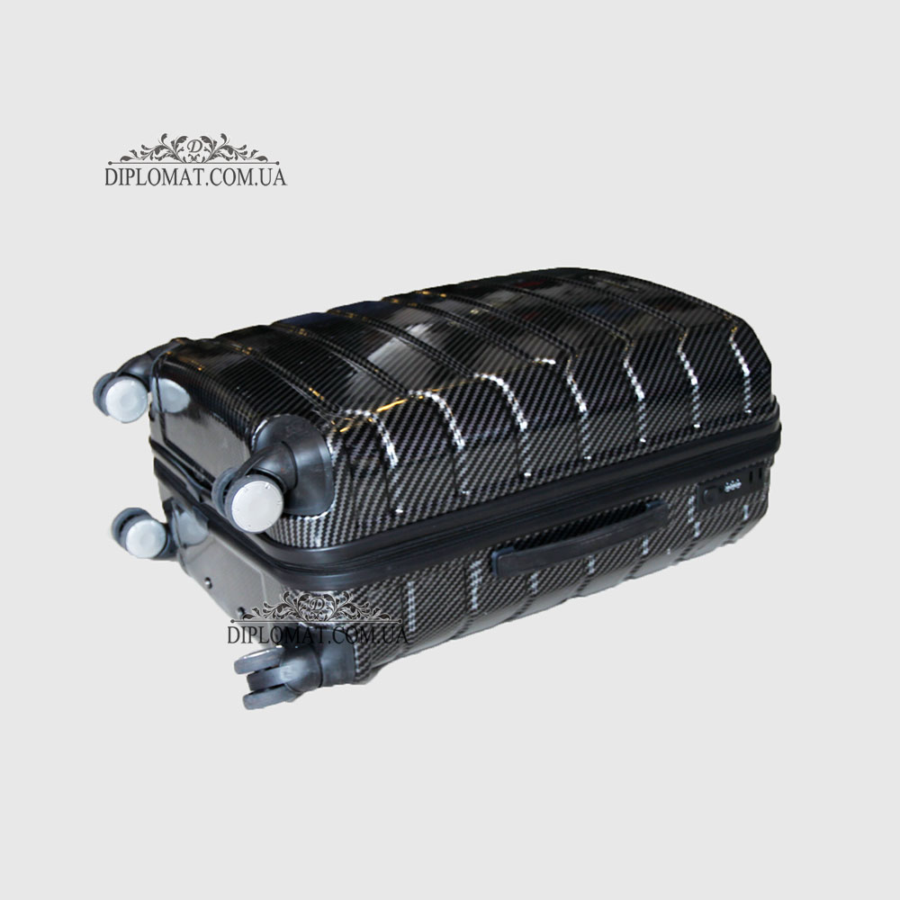 Чемодан поликарбонат на колесах GUARD 010603 CARBON BLACK Черный Средний 25*65*41cm 3,41 кг