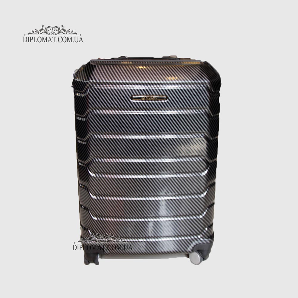 Чемодан поликарбонат на колесах GUARD 010603 CARBON BLACK Черный Средний 25*65*41cm 3,41 кг