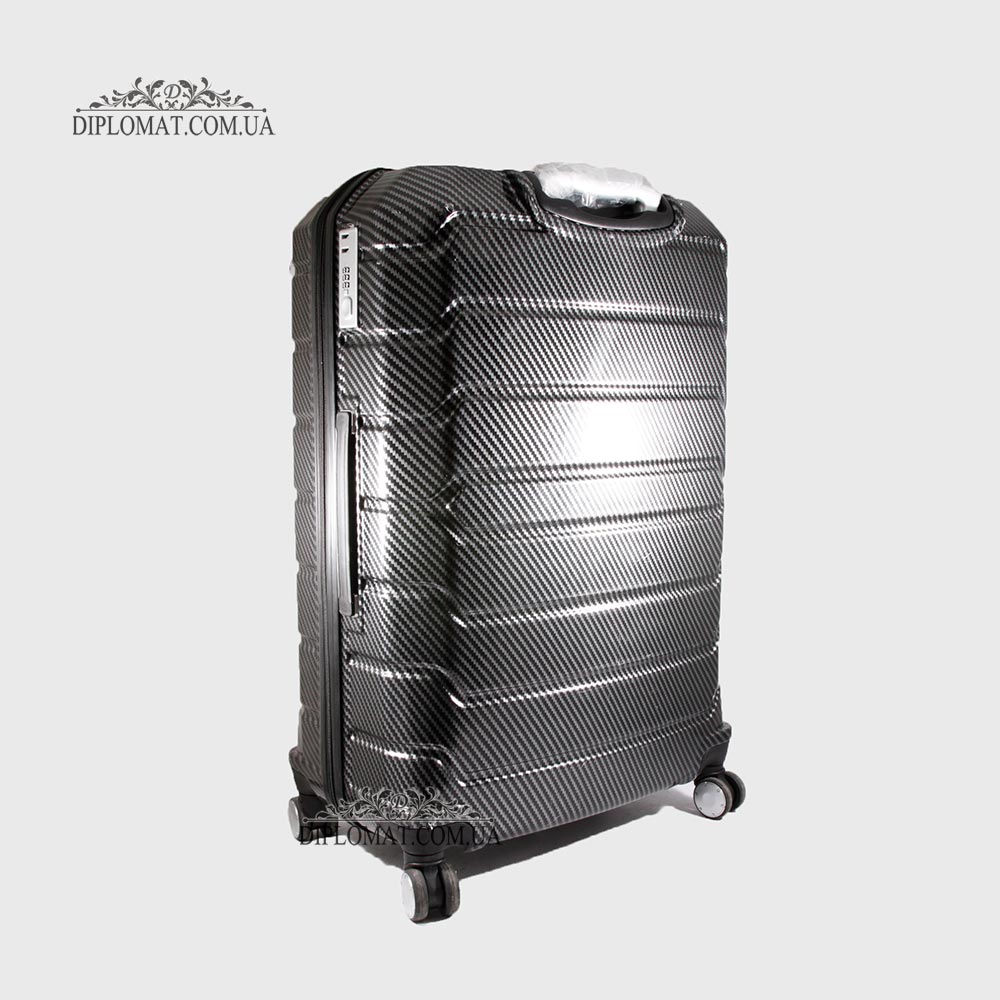Чемодан поликарбонат на колесах GUARD 010603 CARBON BLACK Черный  Размер XL ( 28 x 75 x 47 cm 4,24 кг)