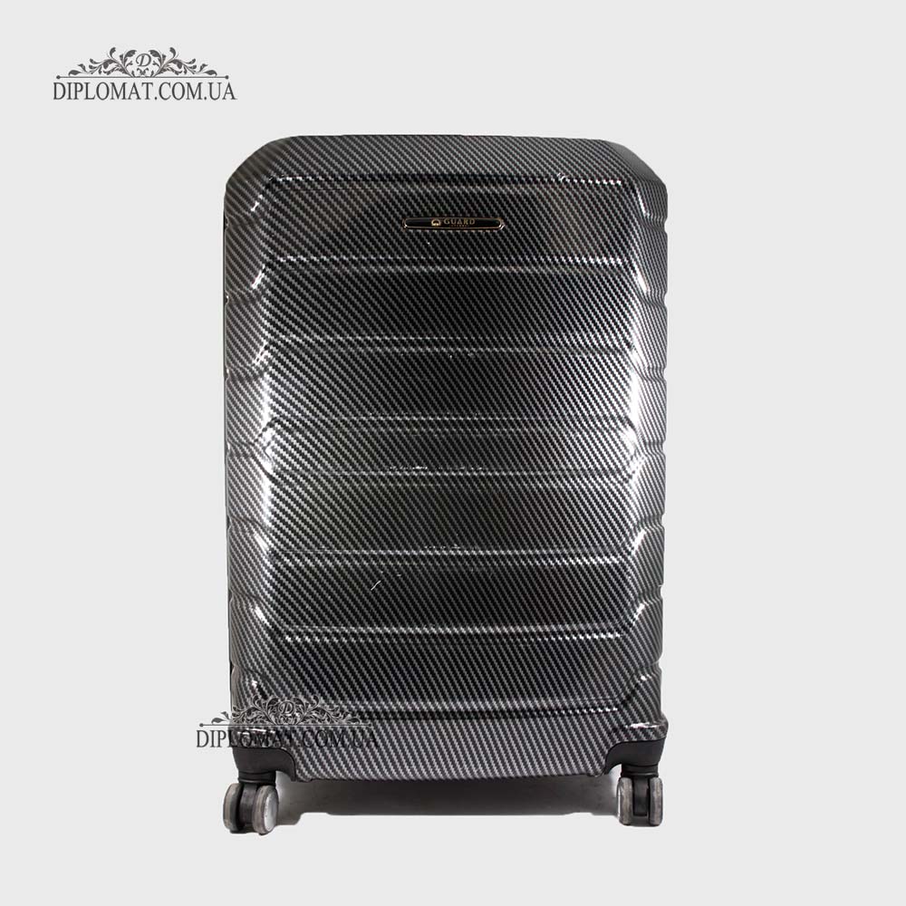 Чемодан поликарбонат на колесах GUARD 010603 CARBON BLACK Черный  Размер XL ( 28 x 75 x 47 cm 4,24 кг)