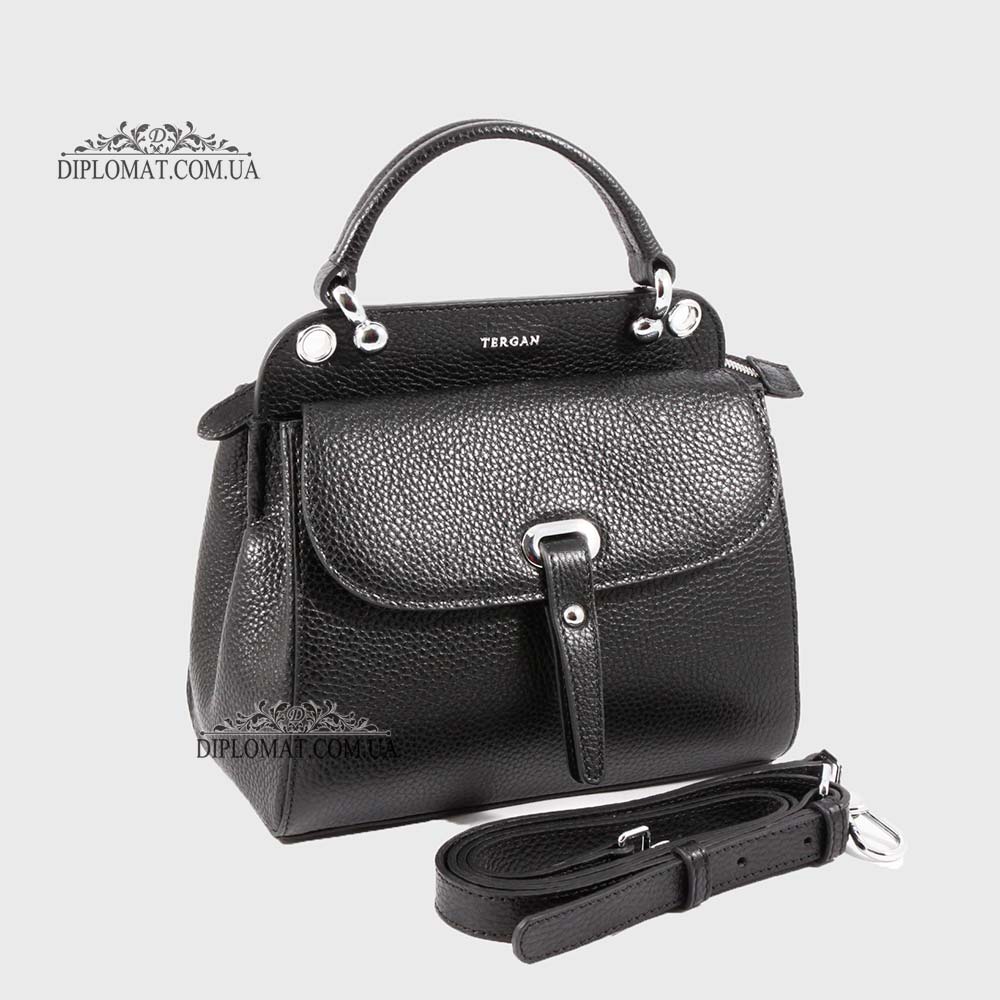 Сумка Женская Кожаная TERGAN 79349  SIYAH FLOATER NIKEL