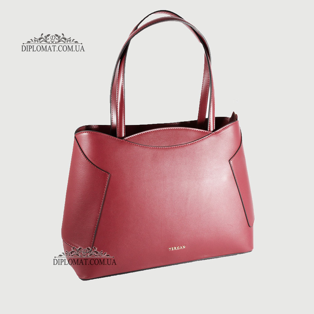Сумка Женская Кожаная TERGAN 79382  BORDO ARSEL/BORDO ANALIN Черный