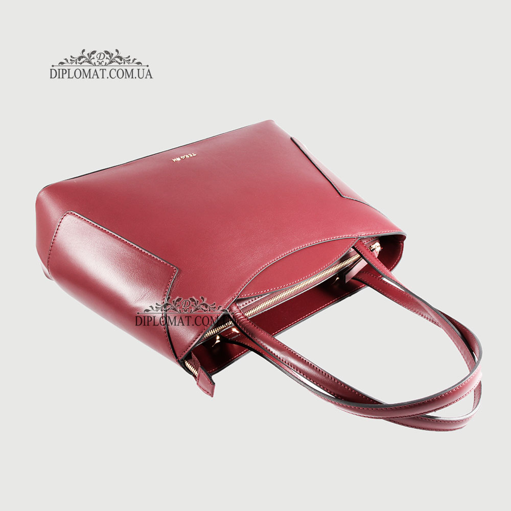 Сумка Женская Кожаная TERGAN 79382  BORDO ARSEL/BORDO ANALIN Черный