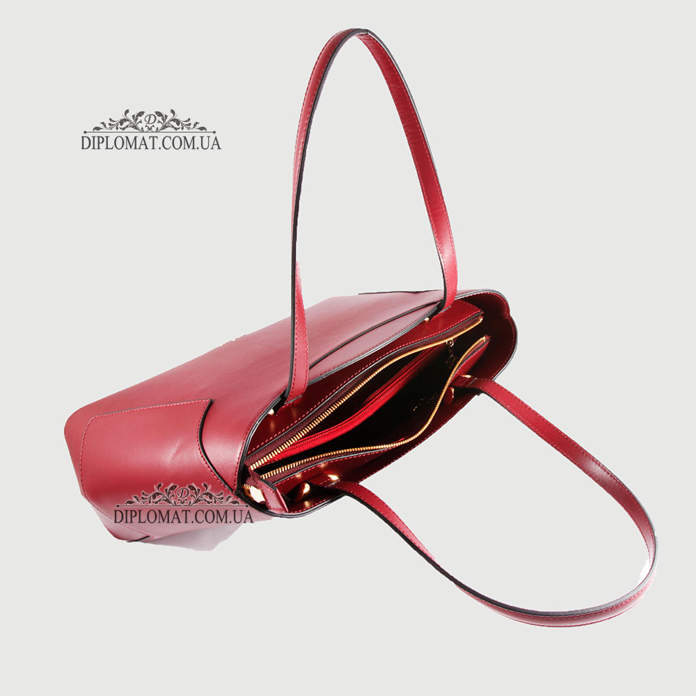 Сумка Женская Кожаная TERGAN 79382  BORDO ARSEL/BORDO ANALIN Черный