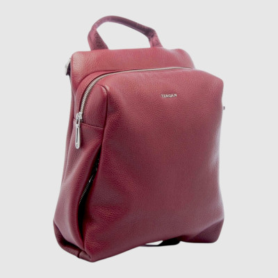Женский кожаный рюкзак TERGAN 79384 BORDO FLOATER (бордовый) с отделением для планшета и ноутбука до 13"