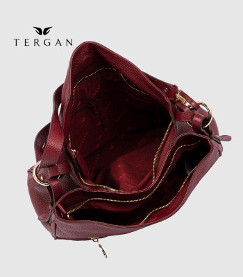 Сумка Женская Кожаная TERGAN 79450 BORDO FLOATER Бордовый