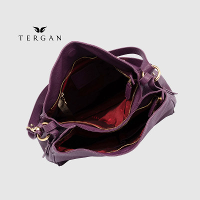 Сумка Женская Кожаная TERGAN 79450  MOR FLOATER Бордовый/Пурпурный