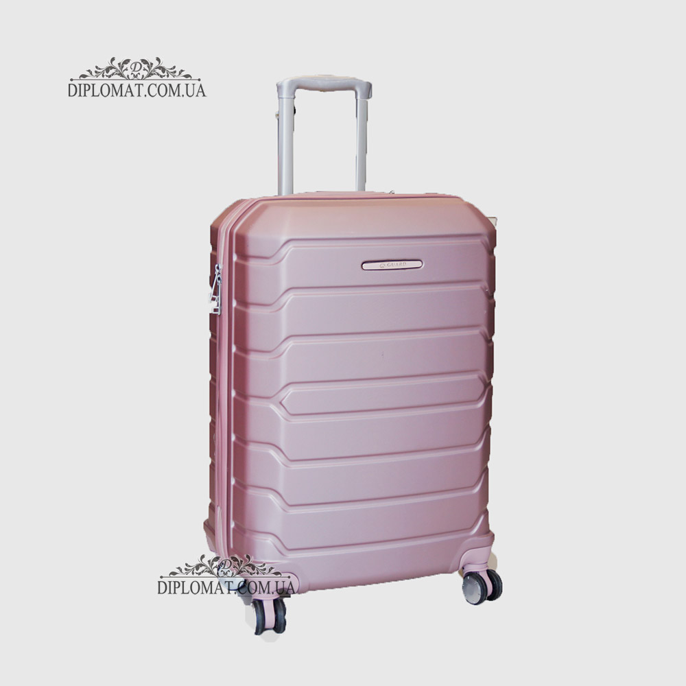 Чемодан поликарбонат GUARD 010603 Calanthe POWDER/Серо-Розовый  Размер L ( 25 x 65 x 41cm 3,41 кг)