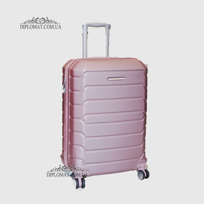 Чемодан поликарбонат GUARD 010603 Calanthe POWDER/Серо-Розовый  Размер L ( 25 x 65 x 41cm 3,41 кг)