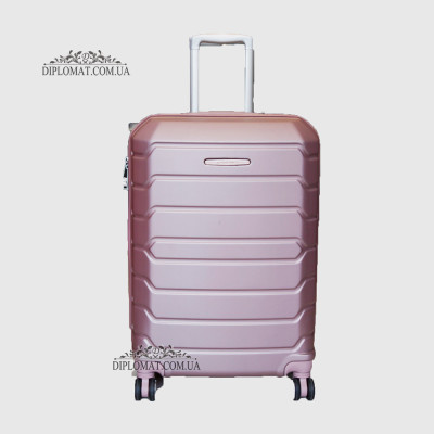 Чемодан поликарбонат GUARD 010603 Calanthe POWDER/Серо-Розовый  Размер L ( 25 x 65 x 41cm 3,41 кг)
