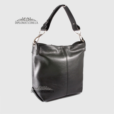 Сумка Женская BELLINI Rignano 2122 Кожаная Мягкая Вместительная Ручка на плечо BLACK floater Черный