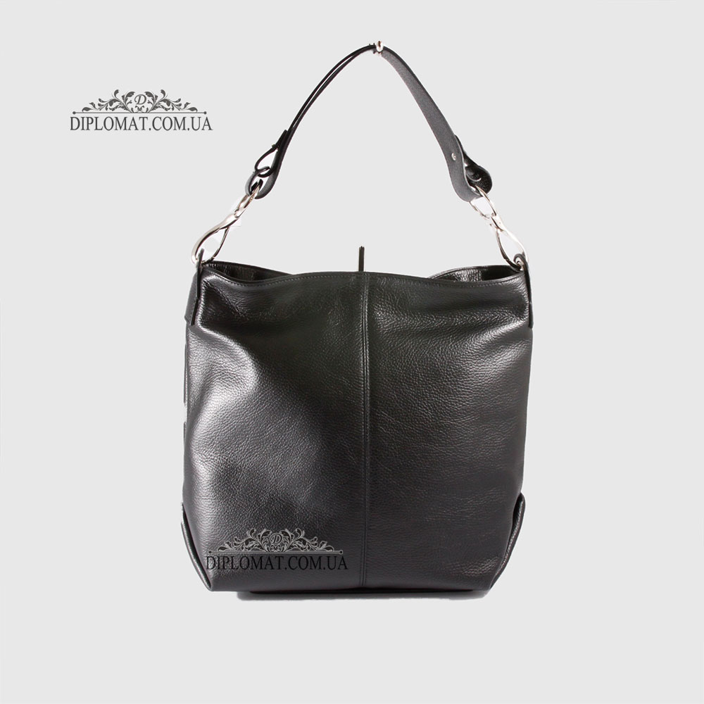 Сумка Женская BELLINI Rignano 2122 Кожаная Мягкая Вместительная Ручка на плечо BLACK floater Черный