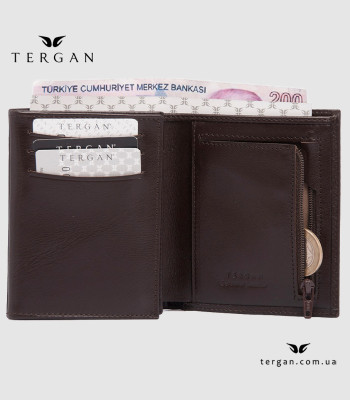 Портмоне мужское TERGAN 1430 Кожаное ВертикальноеKAHVE RUSTIC Коричневый