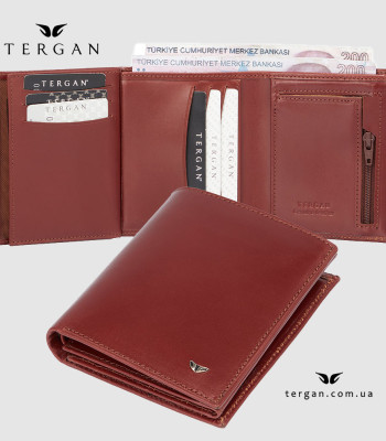 Портмоне мужское TERGAN 1430 Кожаное Вертикальное22TABA RUSTIC