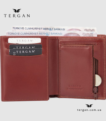 Портмоне мужское TERGAN 1430 Кожаное Вертикальное22TABA RUSTIC